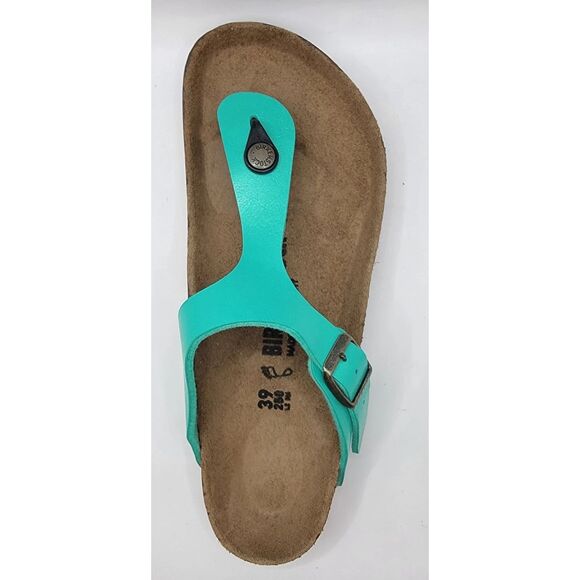 Birkenstock Gizeh Bs Birko-Flor Leather Sandals Graceful Emerald Color Sz 40 / 9 - Picture 5 of 7